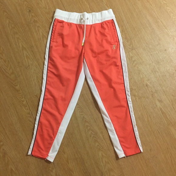 champion orange cropped track pants size medium - Picture 3 of 8